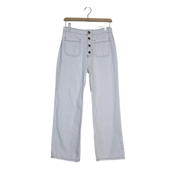 Reformation Jeans Womens 27 Eloise Exposed Button Fly Jean in Ivory - Picture 2 of 13